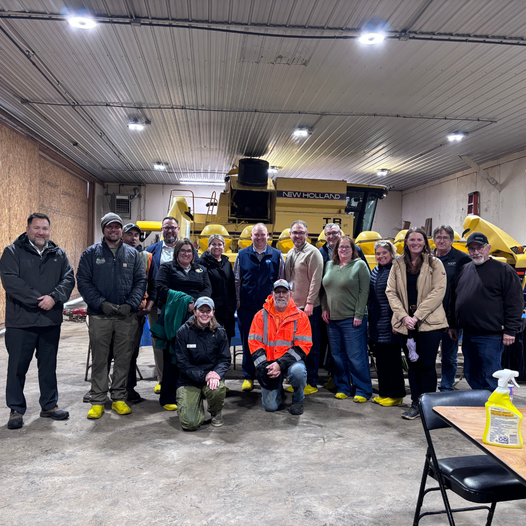Education leaders touring agri-tech partner sites