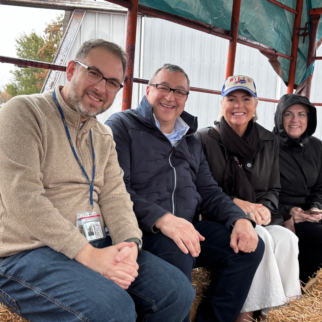 Education leaders touring agri-tech partner sites