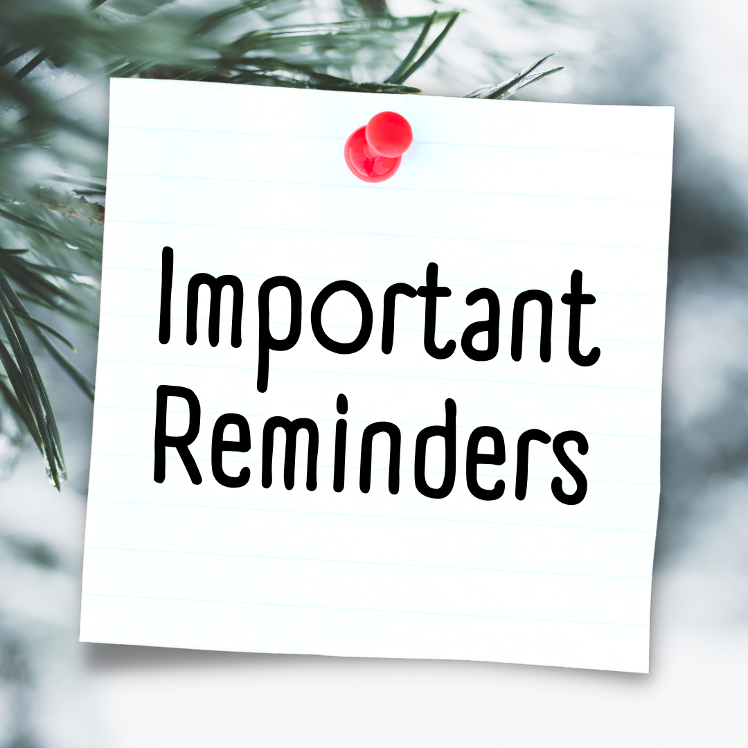 important reminders