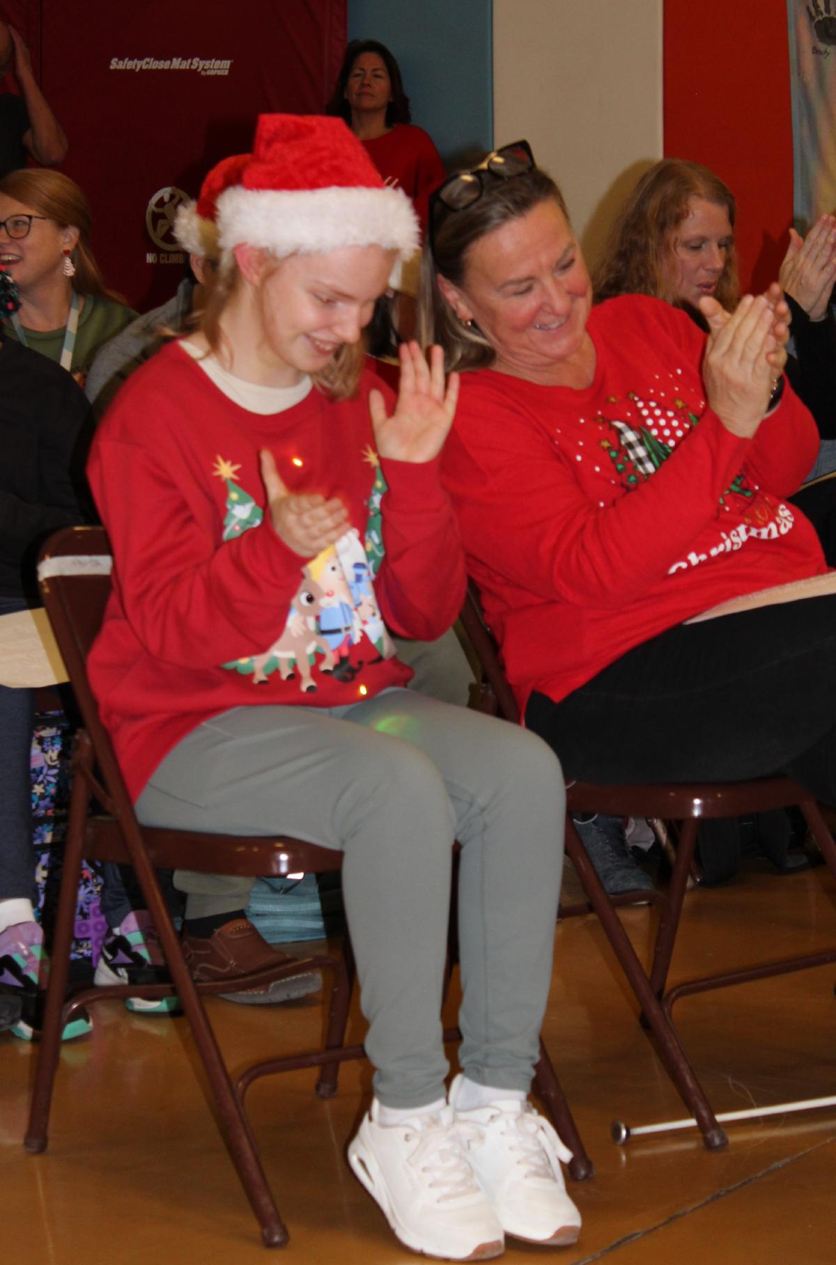 Students clapping