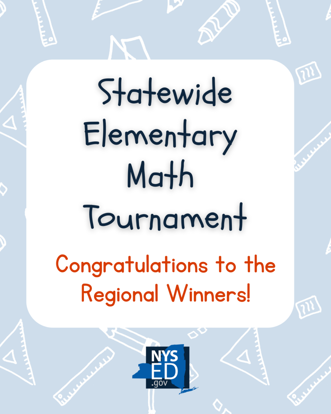 Statewide Elementary Math Tournament Congratulations to the Regional Winners!