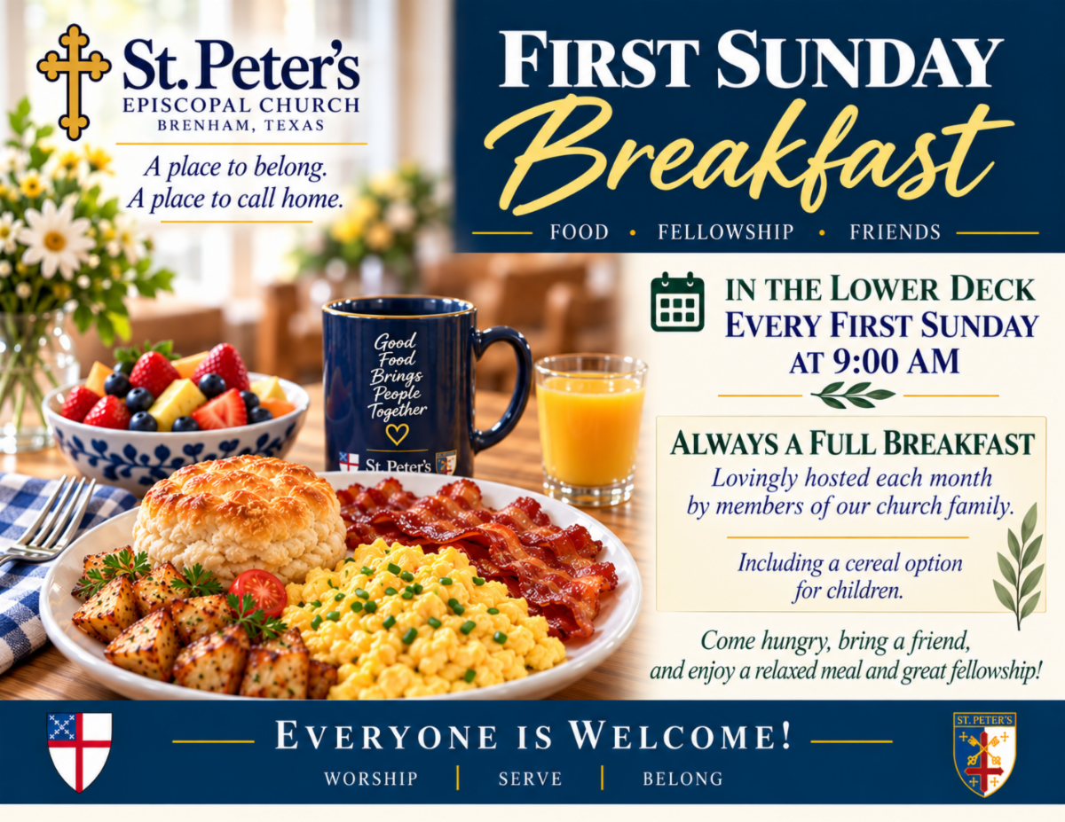 First Sunday Breakfast, October 4 at 9 a.m.