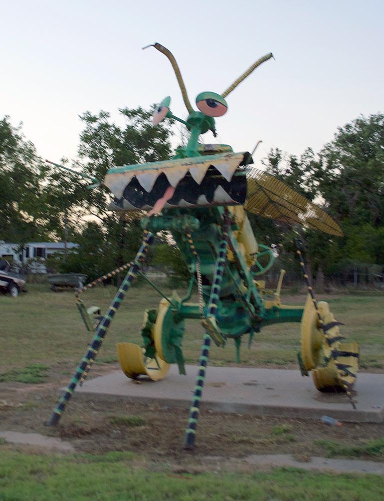 Art from recycled tractor parts_ Knox City
