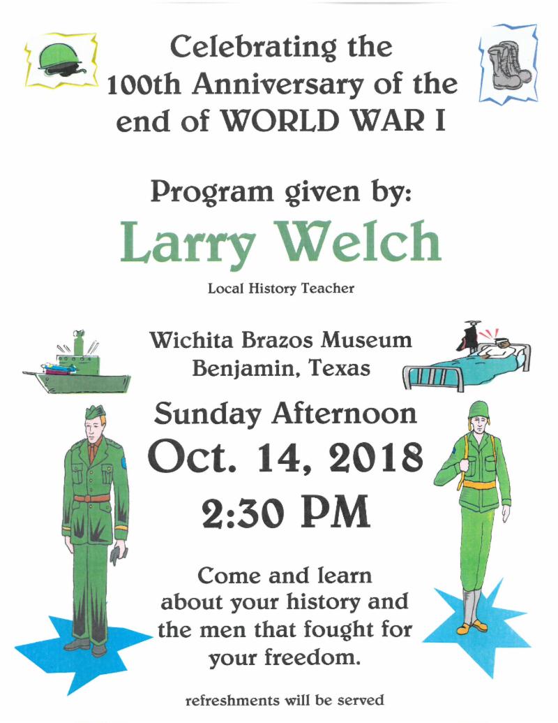 Wichita Brazos Museum WWI event 2018