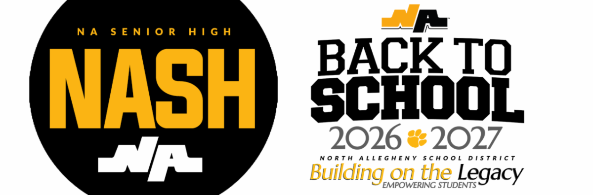 North Allegheny School District Back to School 2026-2027 graphic for North Allegheny Senior High School. Includes the school logo and the district theme, "Building on the Legacy: Empowering Students."