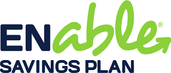 Enable Savings Plan logo in blue and green on white