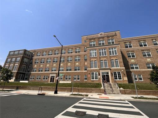large multistory brick building