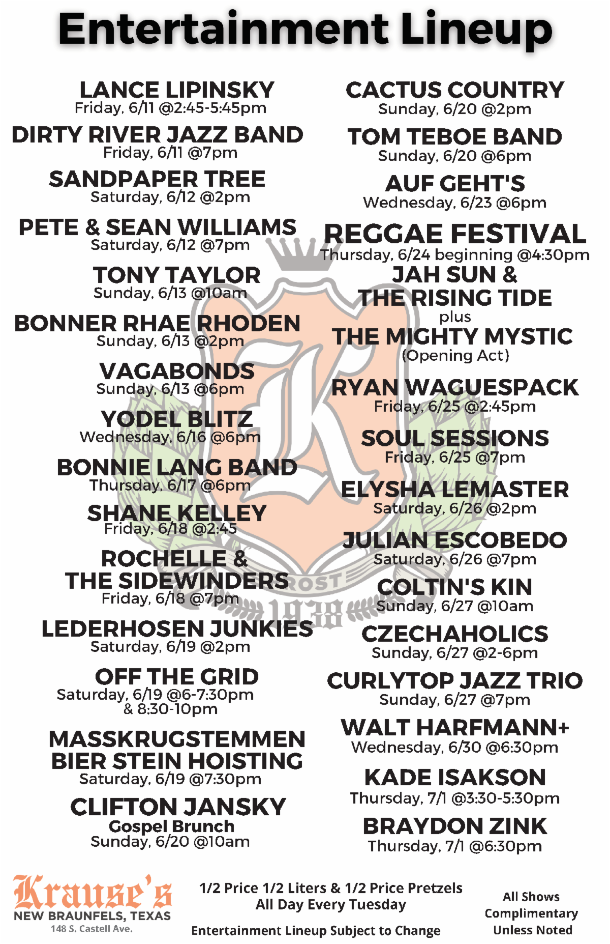June 10 Polka Beat Lineup