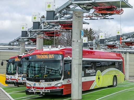 Image of eBuses at TTC Garage