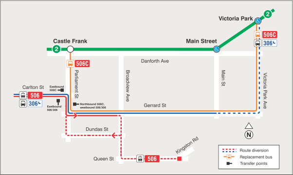 Map of the service adjustments at Main Street Station. For further information please visit our website.