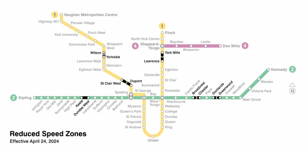 Map of reduced speed zones as of April 24