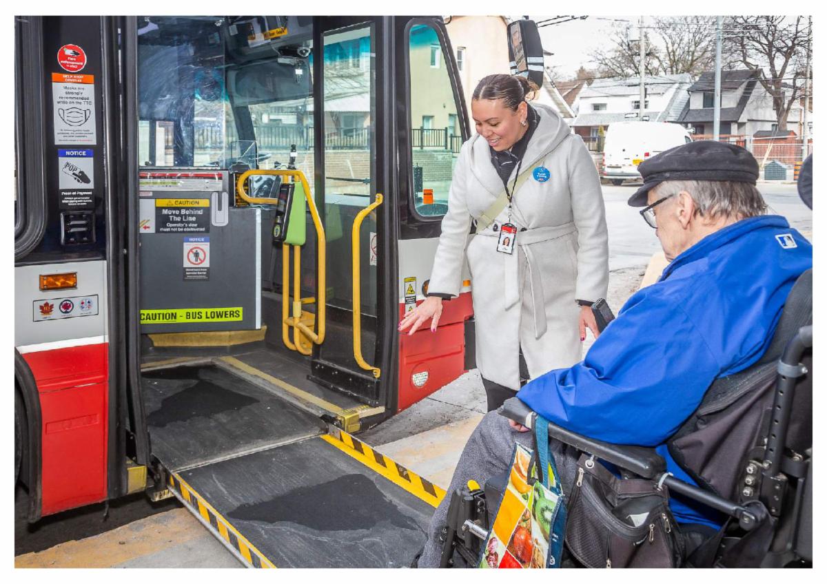 Photo of wheel-trans bus with a customer getting on