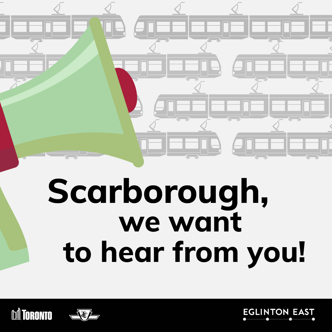 Scarborough, we want to hear from you. Trains in background with a megaphone
