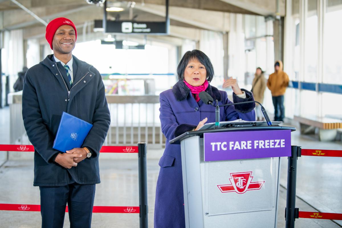 Photo of Mayor Chow and the TTC chair annoucing 