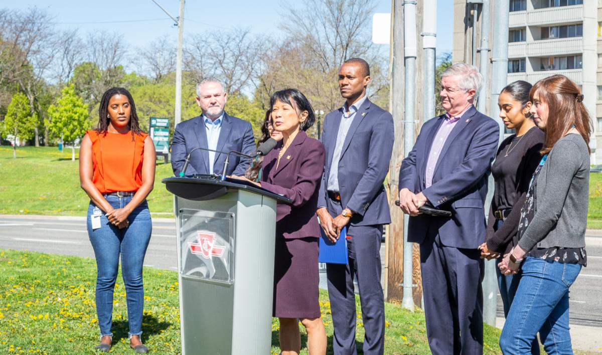 Image of Mayor and TTC staff announcing service improvements