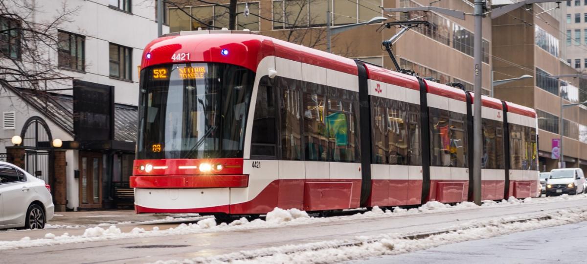 TTC streetcar in winter