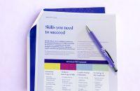 Document with the wording Skills You need to Succeed, and a purple pen