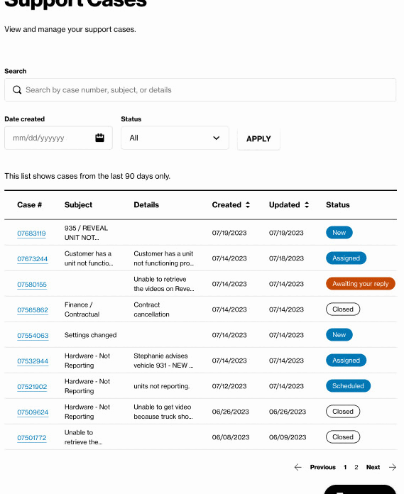 Reveal Customer Portal improves support case management