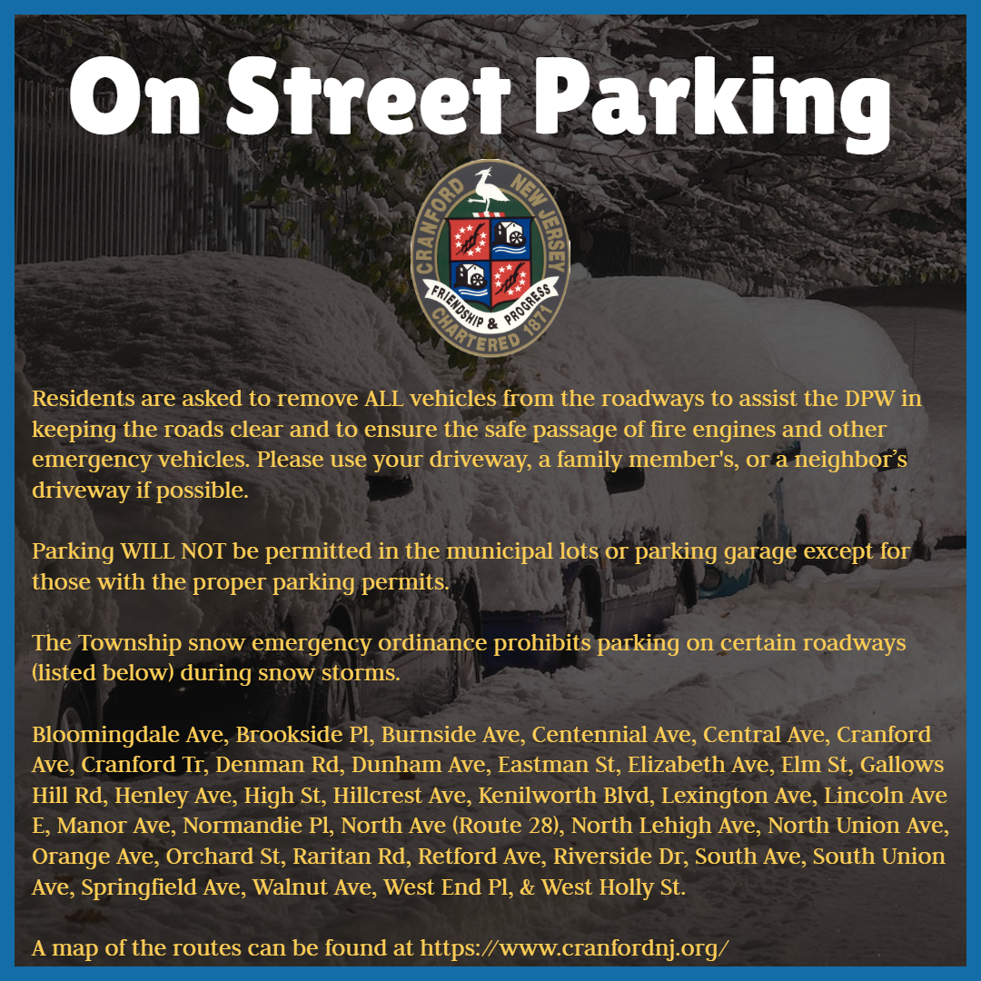 News from the Township of Cranford for January 19, 2024