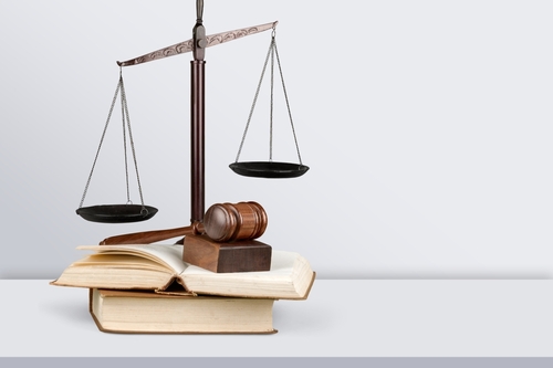 Law concept - law book and Judge s gavel