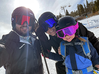 A family skiing at the VOS 2025 Conference in Breckenridge CO