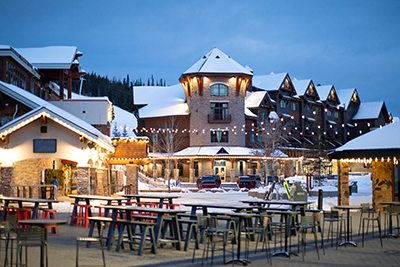 Outdoor dining at Big Sky Resort in Montana