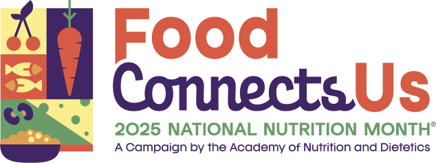 Food Connects Us the 2025 National Nutrition Month logo