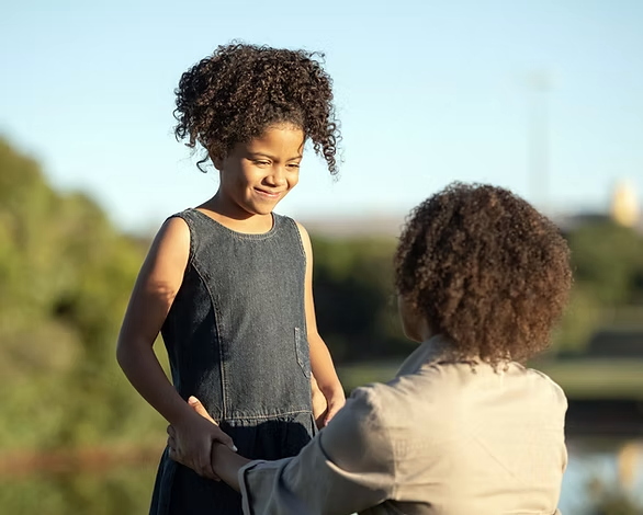 A mother listening to her daughter