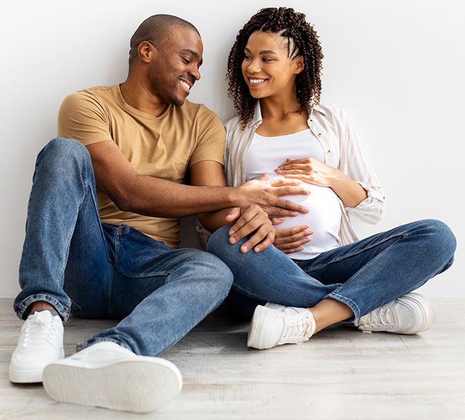 An African American couple expecting a baby