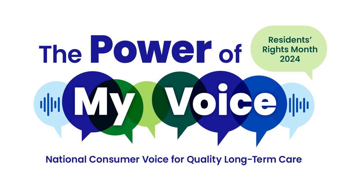 The Power of My Voice Residents' Rights Month logo