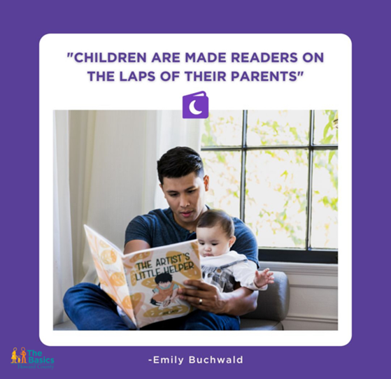 Father reading to kids