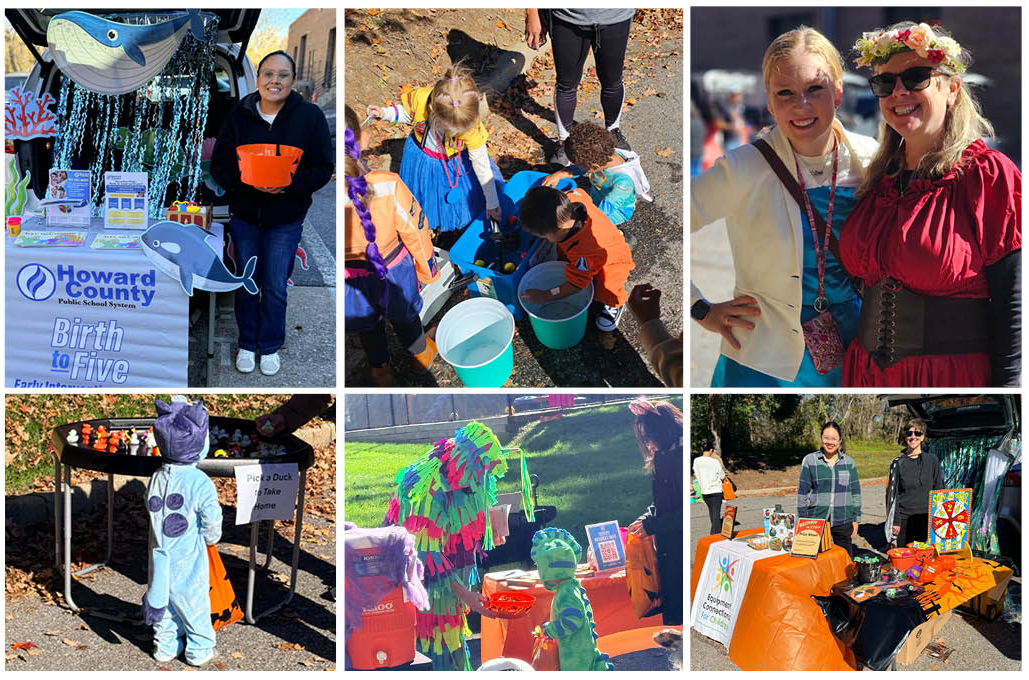 Family Support Center collage of photos from its Trunk or Treat event