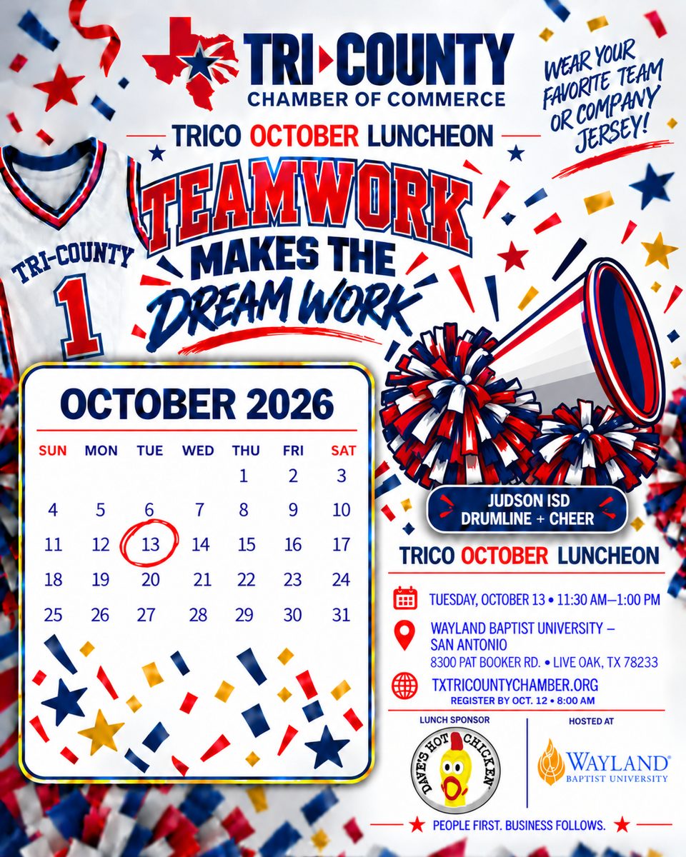 Teamwork Makes the Dream Work — October 13 luncheon at Wayland Baptist University, sponsored by Dave’s Hot Chicken