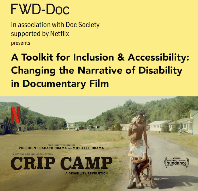A Toolkit for Inclusion & Accessibility Logo with image from the film Crip Camp on the bottom