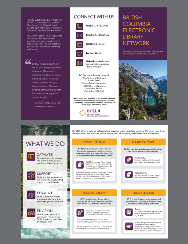 Front and back of the BC ELN Brochure