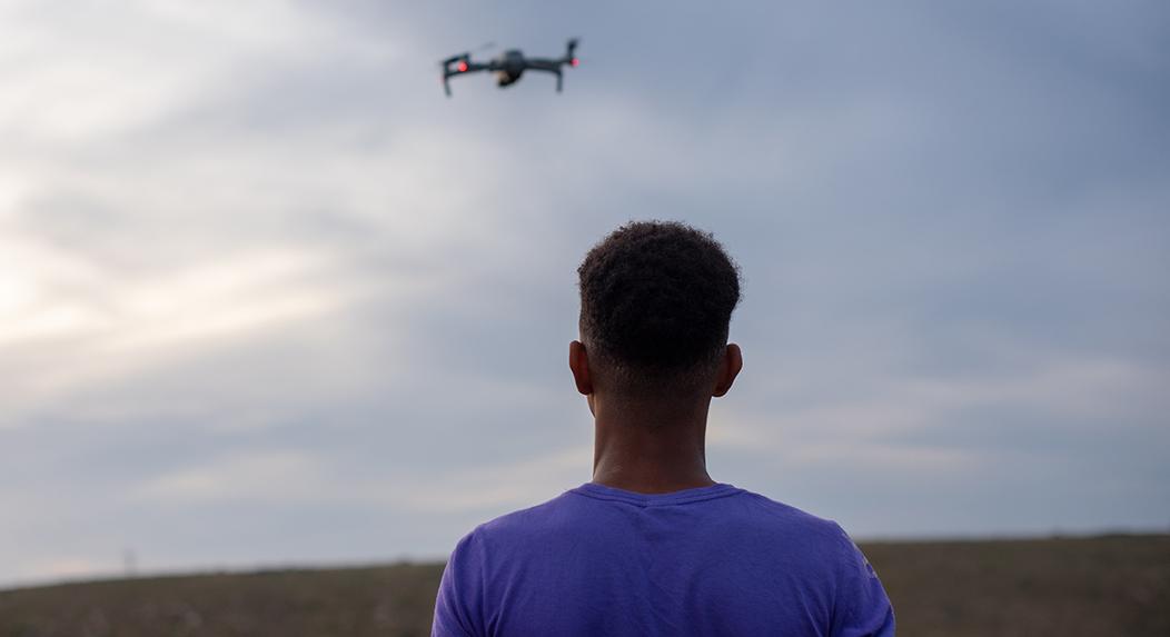 drone and teenager
