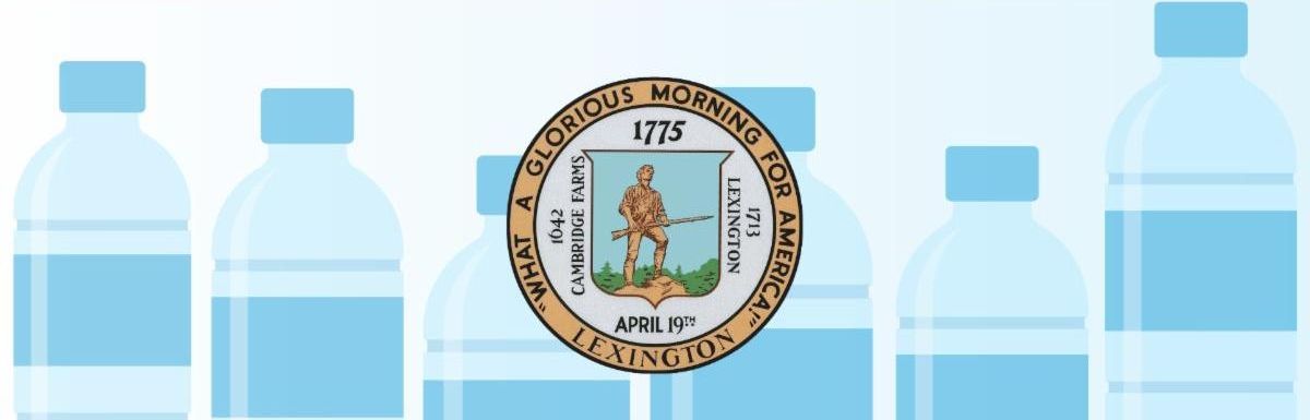 a digital flyer detailing a plastic water bottle ban in Lexington, Massachusetts