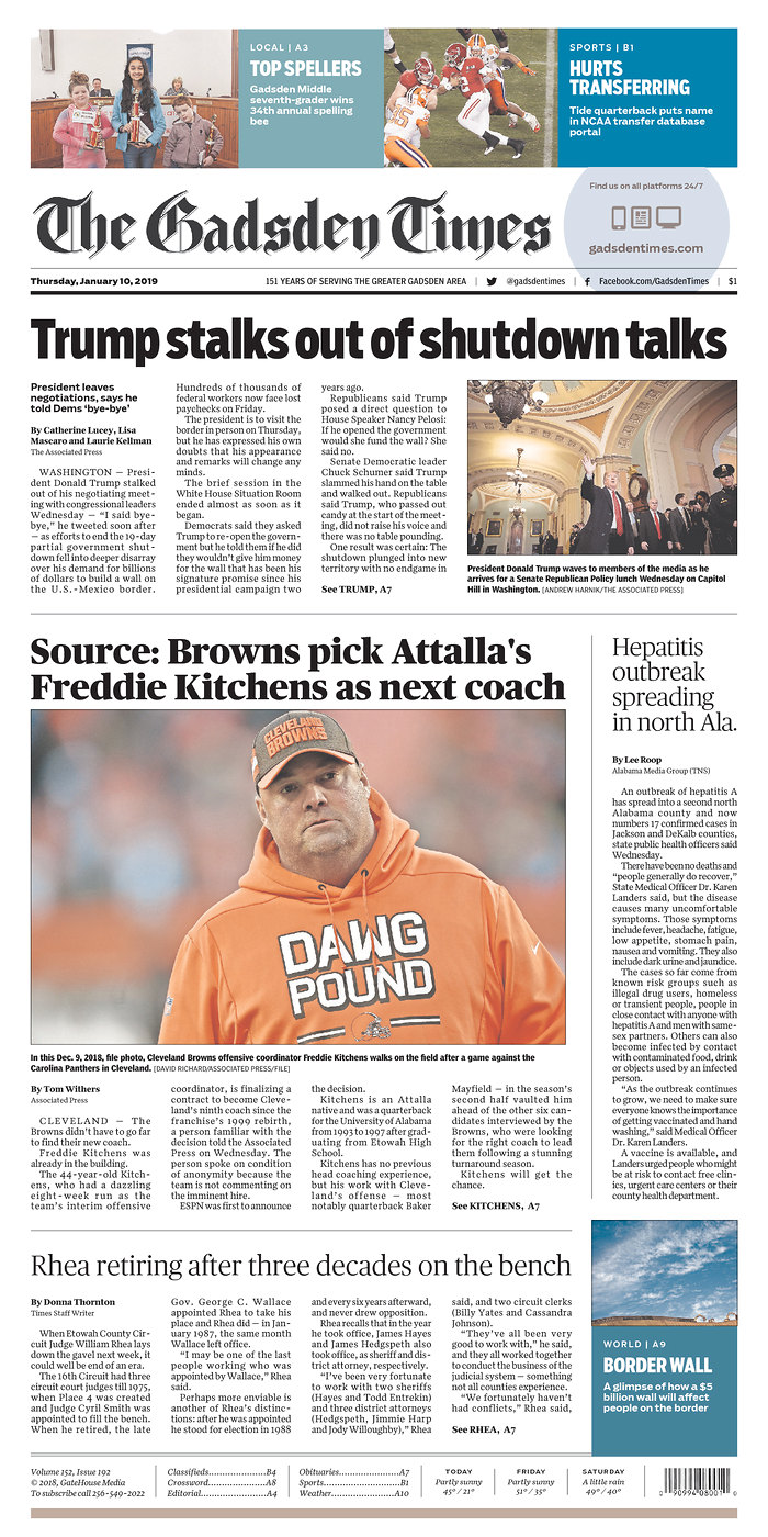 Daily News Digest - January 10, 2019 - Alabama Daily News