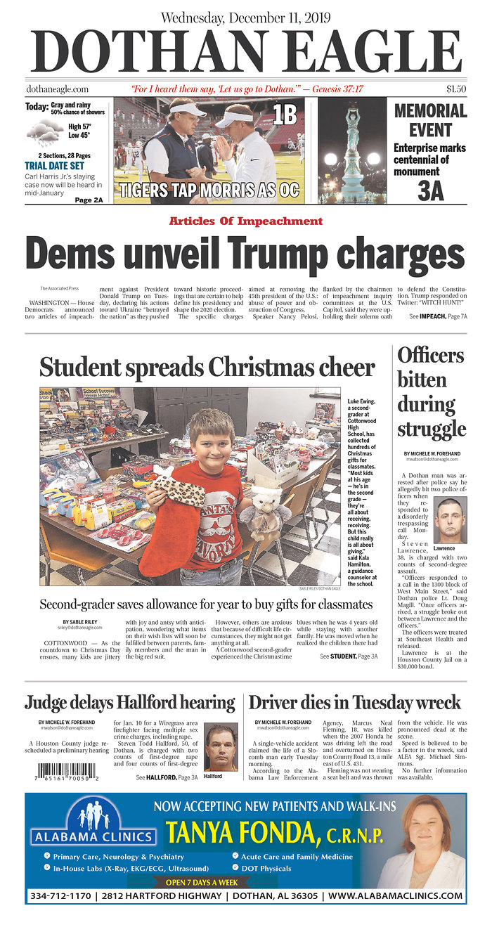 Daily News Digest December 11, 2019 Alabama Daily News