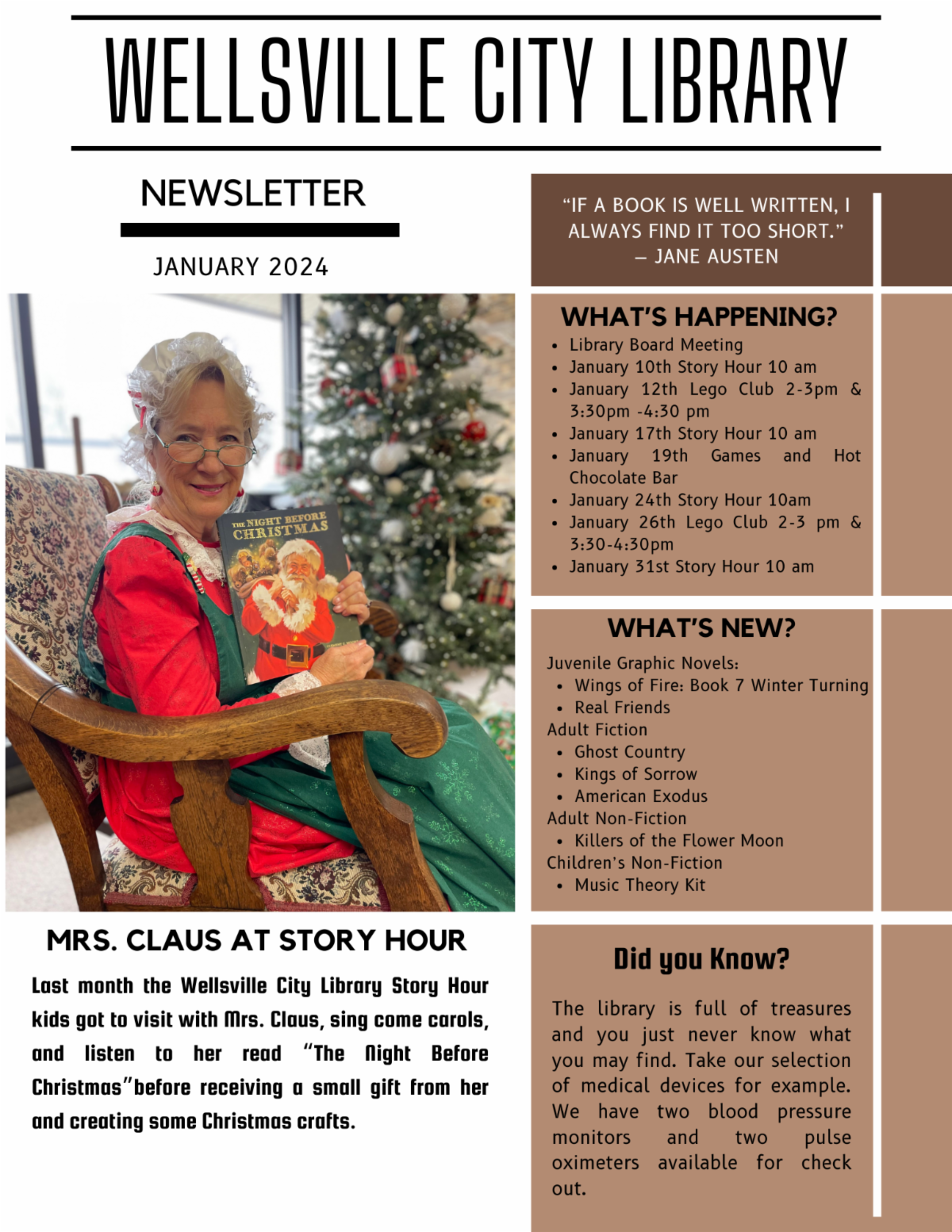 January Wellsville Chamber of Commerce Newsletter