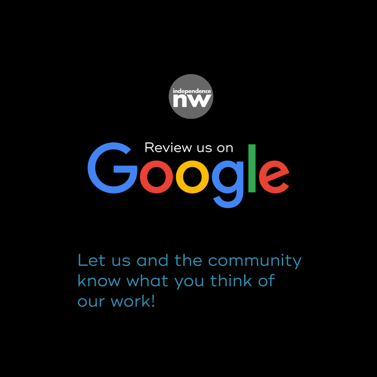 Review us on Google! Click here to let us - and the community - know what you think of our work!