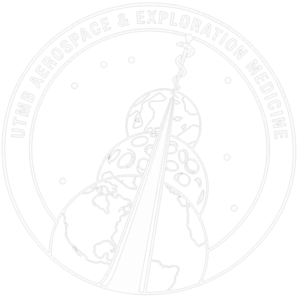 Line drawing of UTMB Aerospace & Exploration Medicine patch