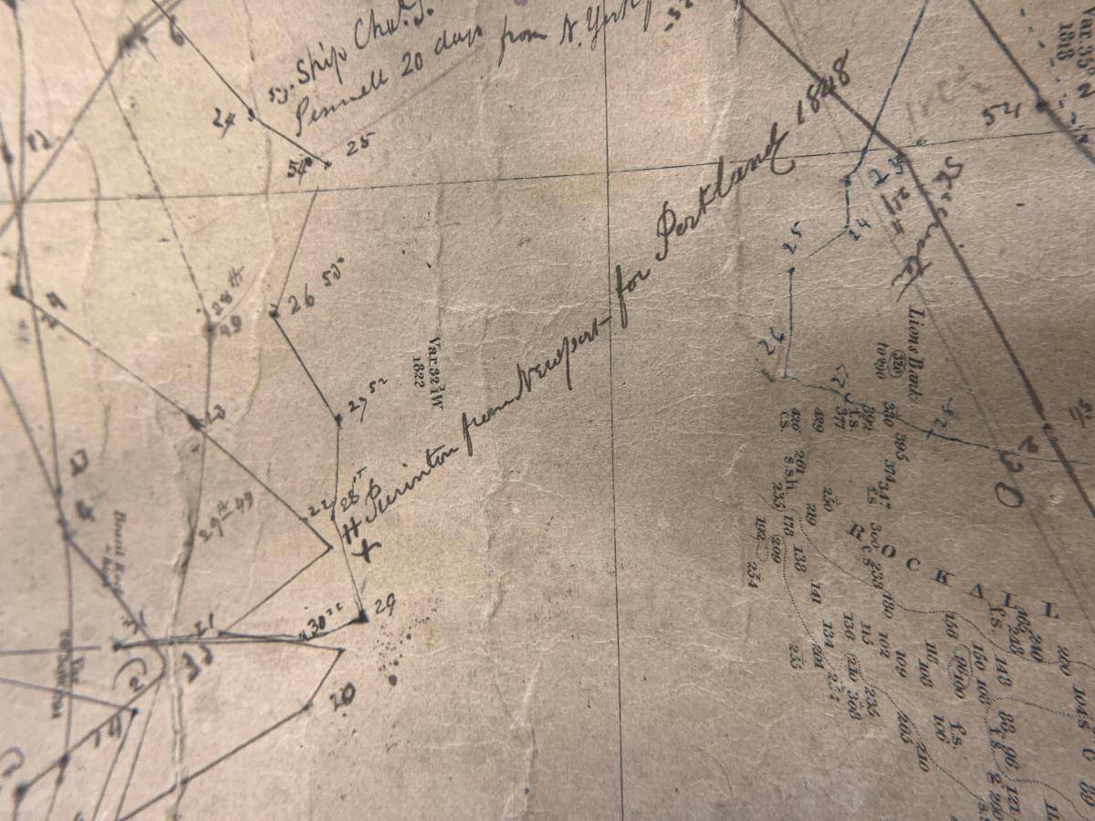 One of Capt. Giveen’s annotations from 1848 [MSM2024.59].