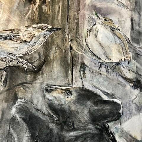 A detail shot of Rebekah Raye's mural.