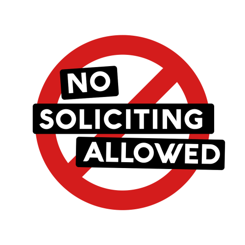 No Soliciting Allowed Vector Illustration