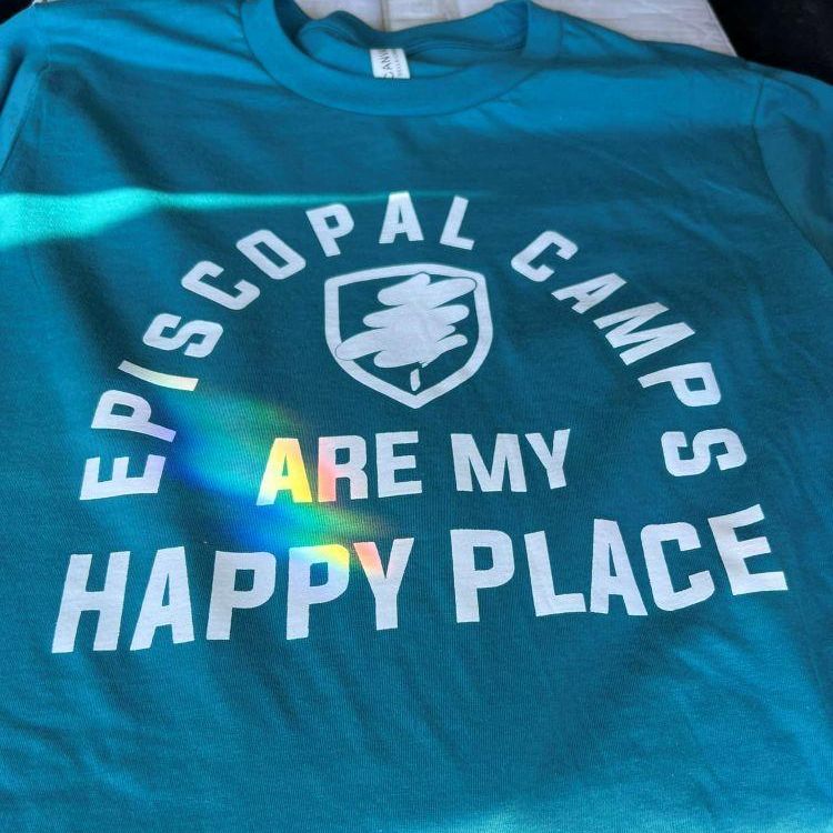 A shirt that says Episcopal Camps are my happy place