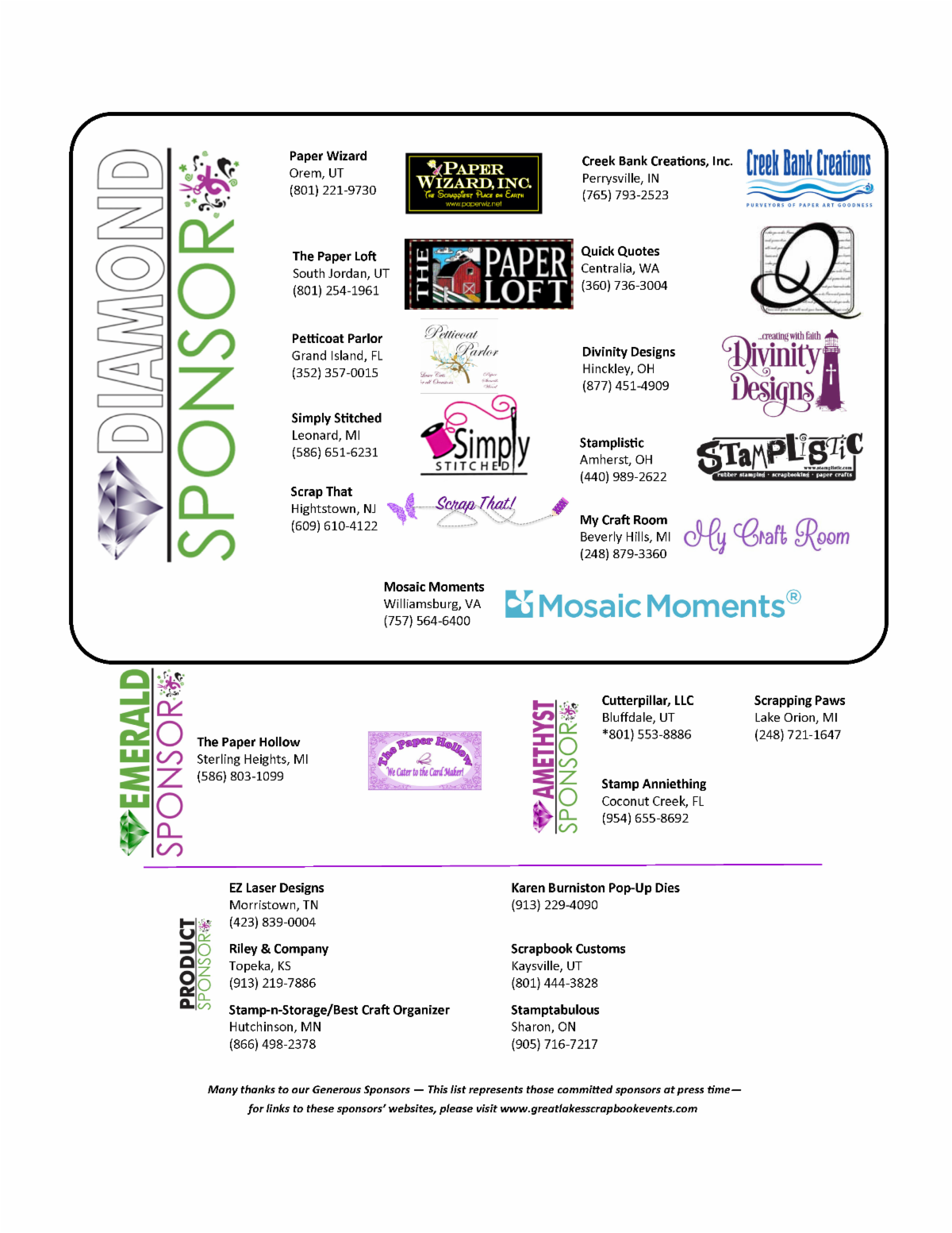 Thanks for a FABULOUS 23rd Great Lakes Mega Meet!