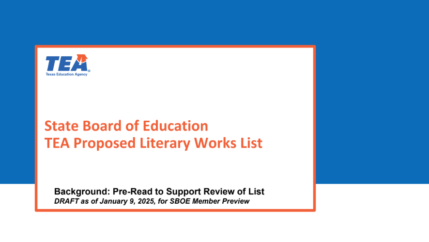 SBOE Literary Works List Presentation Thumbnail