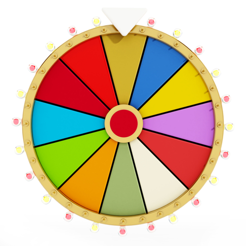 Wheel of fortune isolated on white background. 3D illustration.