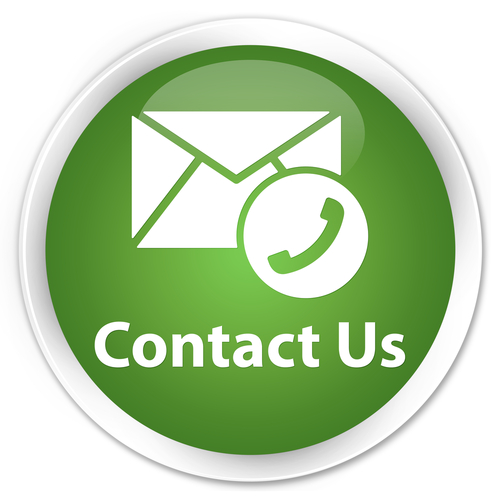 Contact us  phone into envelop icon  green button